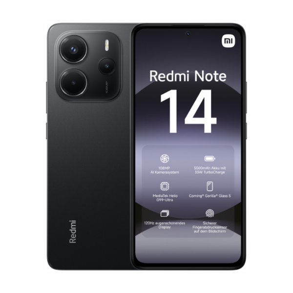 Xiaomi - Redmi Note 14 (4G) 256 Go, Noir